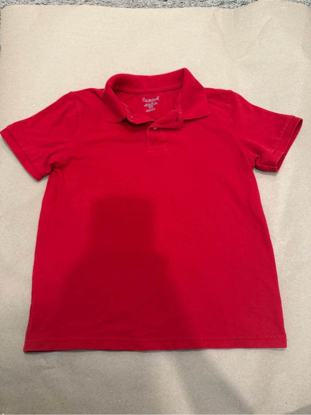 Cat & Jack Boys Red Short Sleeve Polo Shirt Size Medium 8/10